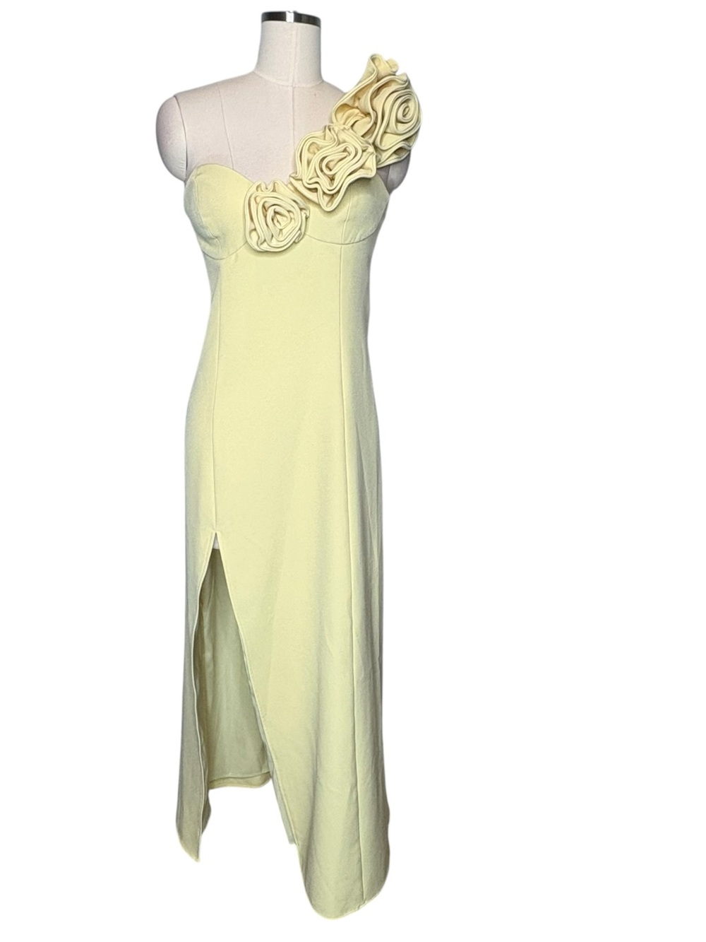The Wolf Gang Yellow Floral Flores One Shoulder Maxi Dress | XL - Picture 3 of 10